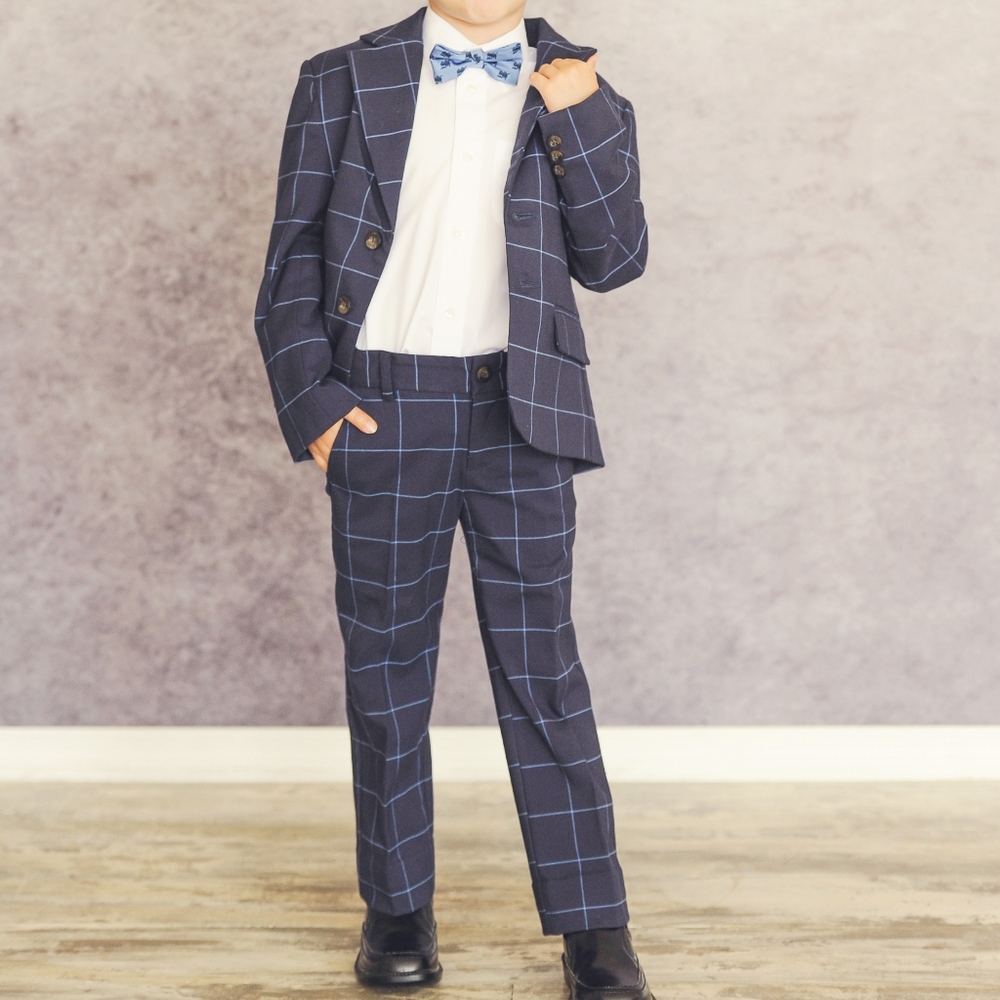 Janie and Jack Windowpane Suit